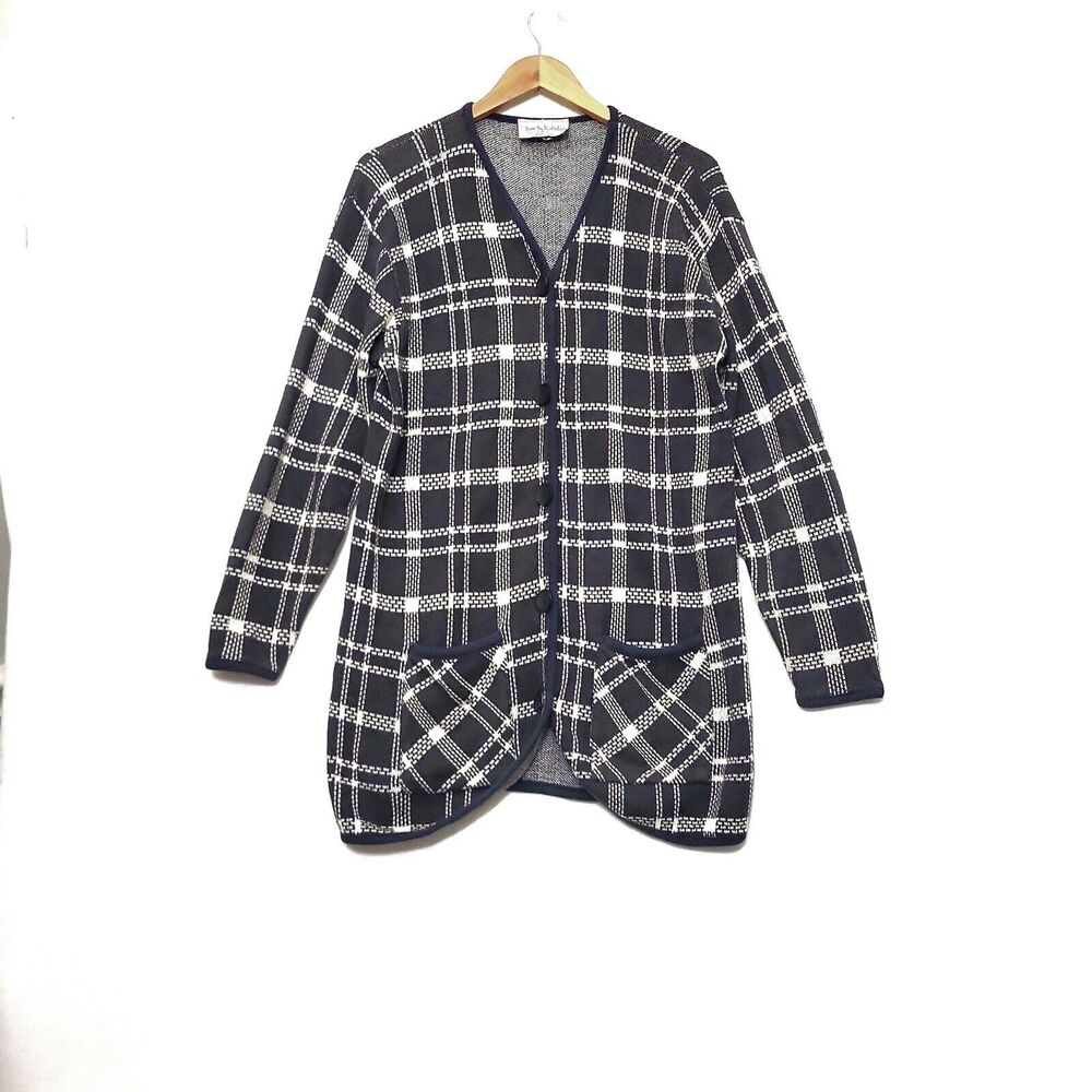 Vtg Diane von Furstenberg‎ Cardigan Women's Small Long Sweater Made In USA 90s